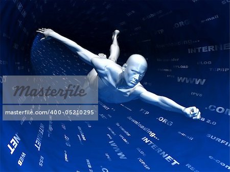 abstract 3d illustration of internet surfing concept
