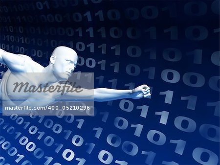 abstract 3d illustration of internet surfing concept