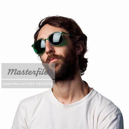 Young guy wearing green glasses