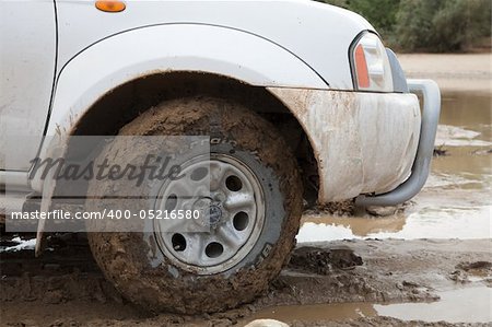 Mud on wheel