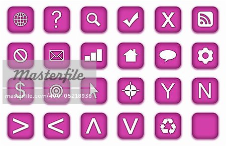 Web Icons Set in Aqua Purple Symbols