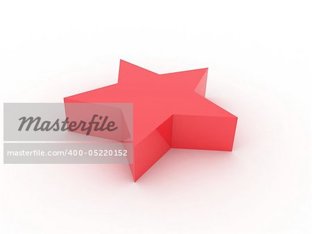 Silhouette of a red star on a white background