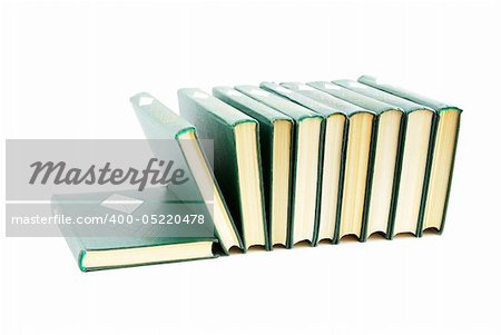 Stack of books isolated over white background