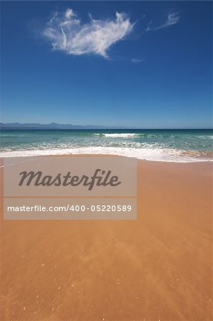 Tir vertical de la plage en Afrique du sud par une belle journée ensoleillée