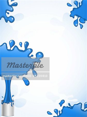 Blue Ink Splash Background. Editable Vector Illustration