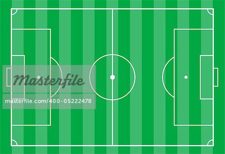 Top view of a soccer field. Useful for planning soccer strategies.