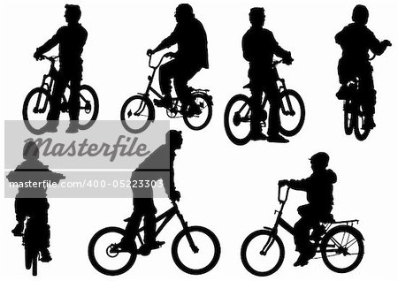 Vector drawing bicycle children races leisure