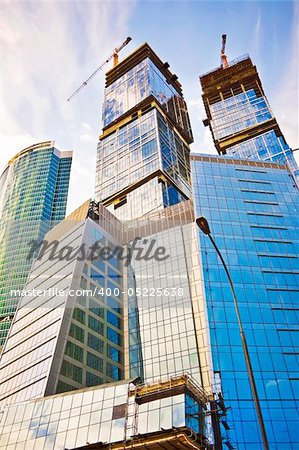 Construction of skyscrapers in the International Business Centre, Moscow