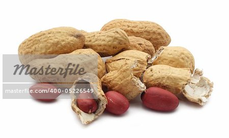 Peanut in shell isolated on white background