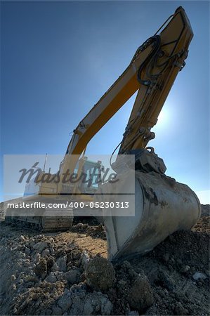 excavator at a construction site