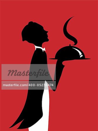 Vector silhouette illustration.isolated on red background