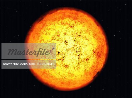Sun corona and black space with stars. Illustration.