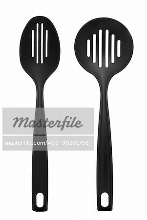 Set of three kitchen utensils isolated on white background