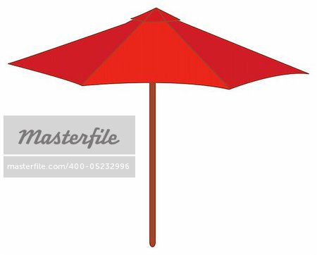 Illustration dessin d'un parapluie rouge isoler en fond blanc