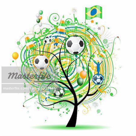 Football tree design, brazilian flag