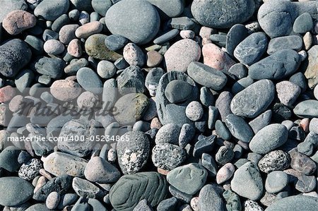 Stones on a beach in Newfoundland, Canada