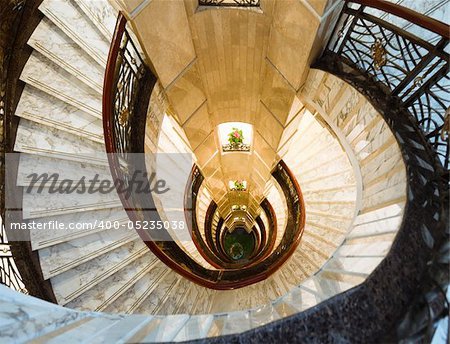 Spiral Staircase - look down from the inside tower