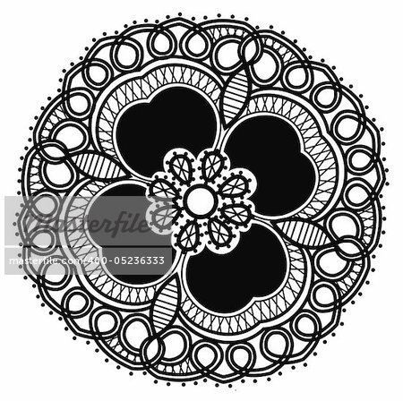 beautiful black flower pattern in a white background