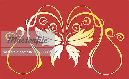 drawing of beautiful flower pattern in a red background