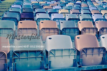 old faded Stadium Seats