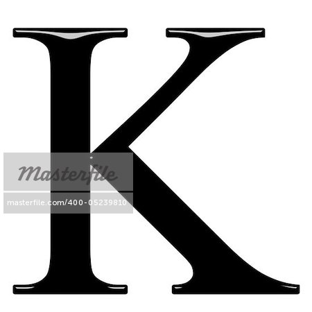 3d Greek letter Kappa isolated in white