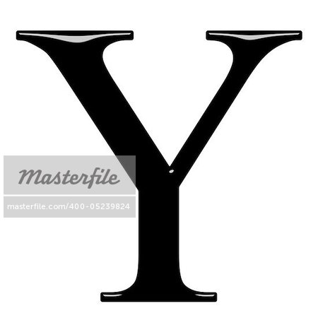 3d Greek letter Ypsilon isolated in white