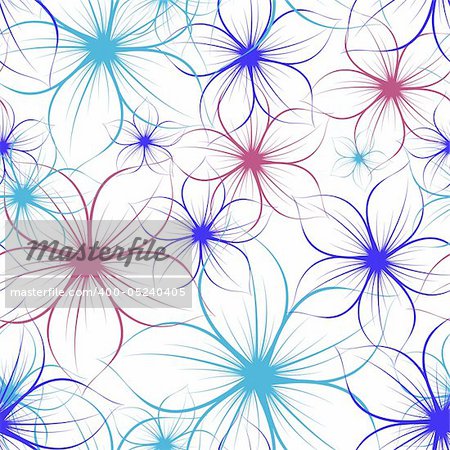 Seamless background with colorful flowers. Vector illustration