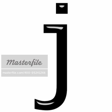 3d letter j isolated in white