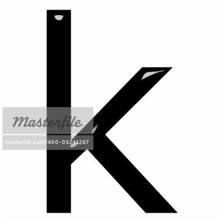 3d letter k isolated in white