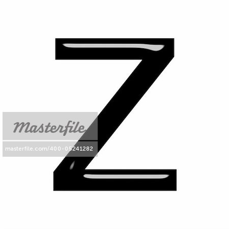 3d letter z isolated in white