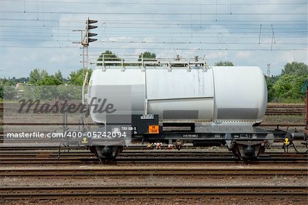 Freight train wagon on the rails
