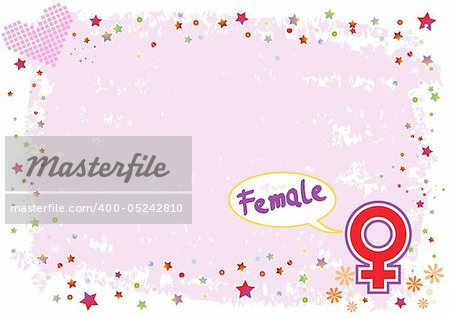 Female Symbol in Colourful Illustration in Vector