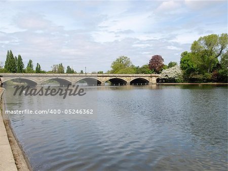 Serpentine lake river in Hyde Park - Kensington Gardens, London, UK - high dynamic range HDR