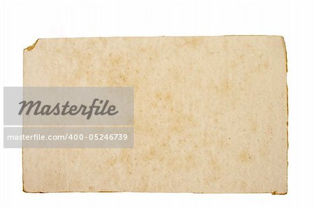 close up of grunge paper reminder on white background with clipping path