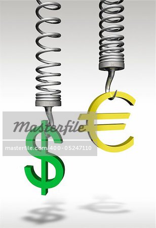 Euro Dollar comparison - 3d concept image