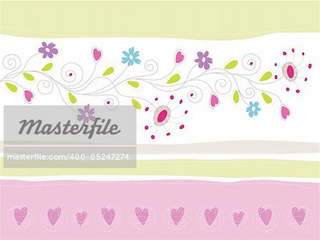Floral Greeting Card vector illustration