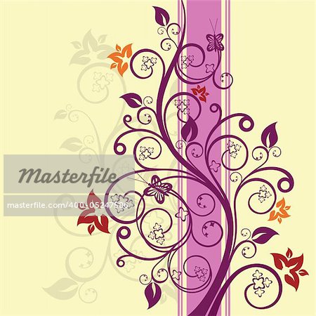 Purple and pink floral vector illustration
