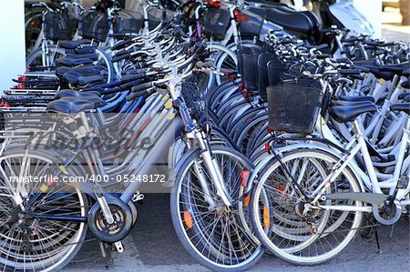 bicycles in a row many in a cycle rent store balearic islands