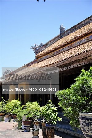 Temple building in Hue Citadel in Vietnam