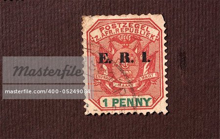 Close up of ancient old postal stamps