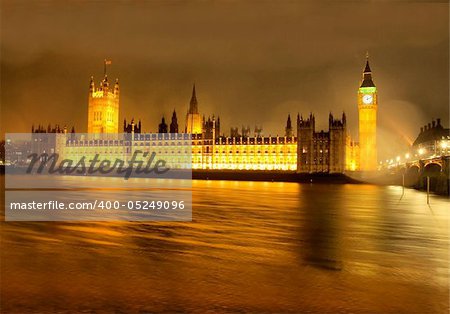 Houses of Parliament, Westminster Palace, London gothic architecture - at night - high dynamic range HDR