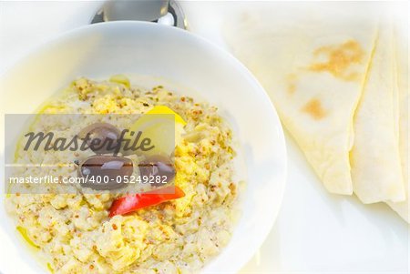 fresh homemade Badingian mutabbal Baba Ghanoush,traditional middle eastern dish