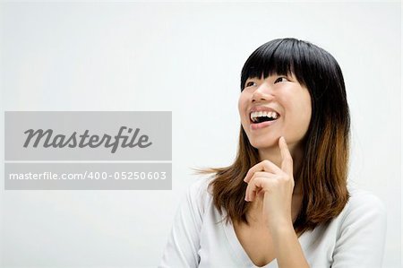 portrait shot of asian girl having a thought