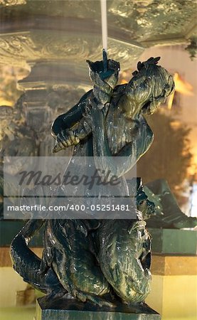 Mermaid  Statue at Rossio Square in Lisbon, Portugal