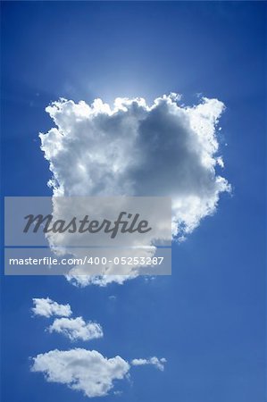 cloud on blue sky sun backlight magic light halo transparency
