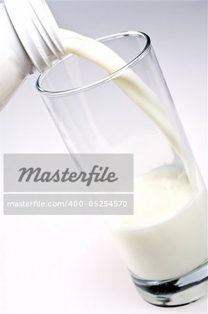 glass of milk with a bottle