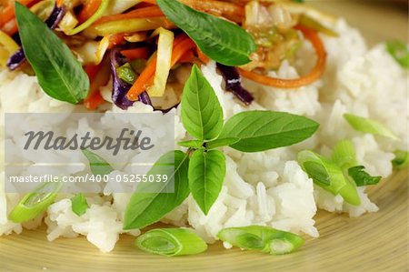 Delicious and aromatic Thai basil with Vietnamese mint with a stir fry.
