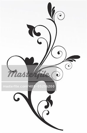 abstract floral background black and white vector illusration