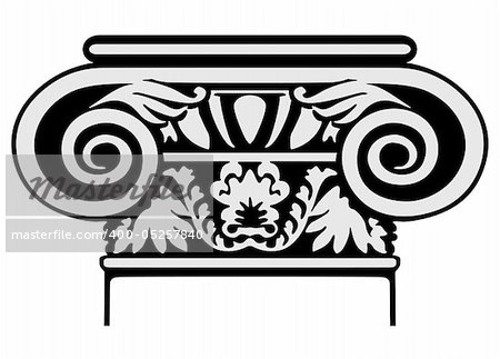Vector illustration of a Greek Ionic Column
