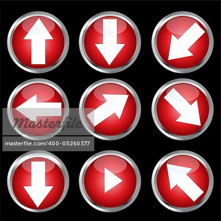 Red web buttons with arrows